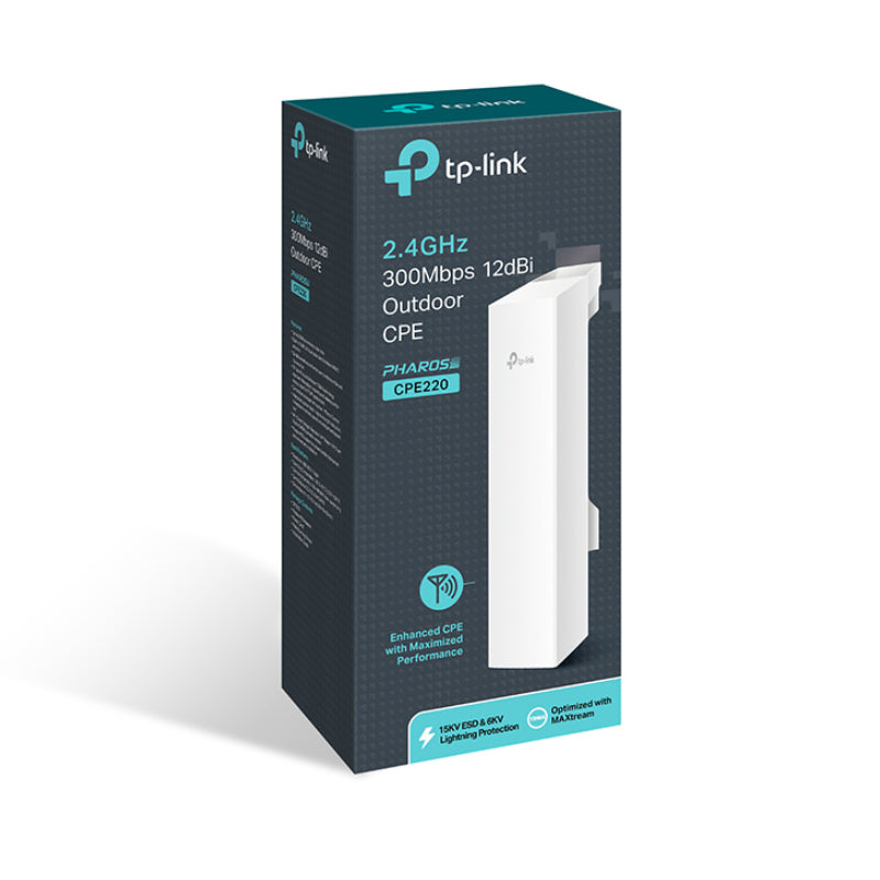 TP-Link (CPE220) 2dBi Outdoor CPE - 2.4GHz (300Mbps) / LAN