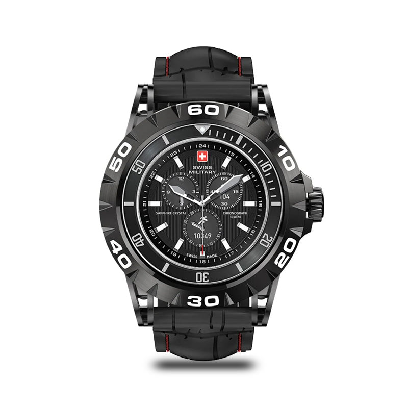 Swiss Military Dom 2 Black face with Black Silicon Strap - Smart Watch