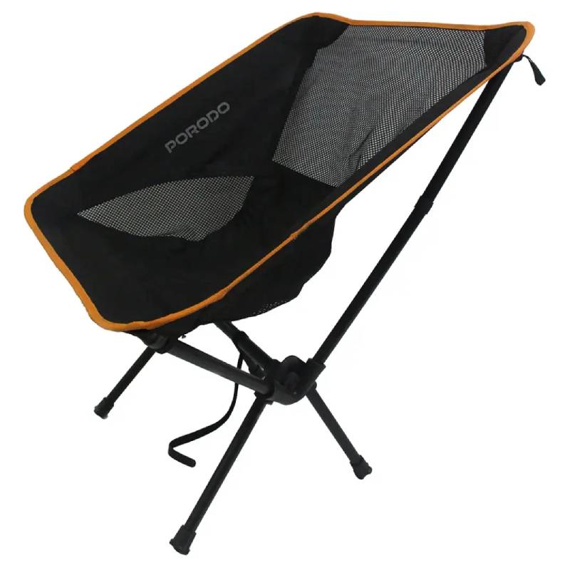 Porodo Lifestyle Mesh Fabric Comfort Camping Chair with Handy Storage Pouch - Black