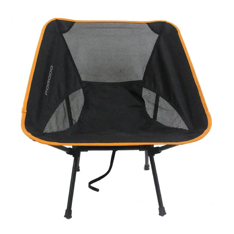 Porodo Lifestyle Mesh Fabric Comfort Camping Chair with Handy Storage Pouch - Black