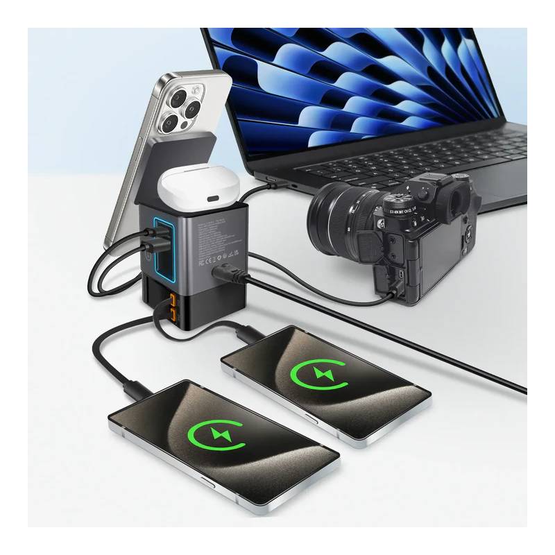 XPower OE100 USB-C Magnetic Absorption Zinc Alloy Sync & Charge Cable - 100W / 1 Meter / Gray