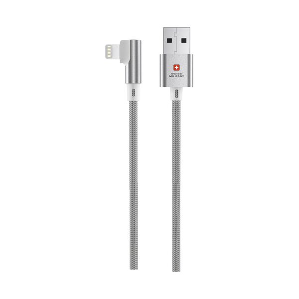 Swiss Military Braided Type-A To Lightning Data Sync And Charging Cable - 2 Meter /  20W / White