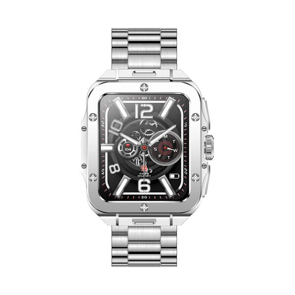 Swiss Military Smart Watch Silver Frame Silver Stainless Steel Strap