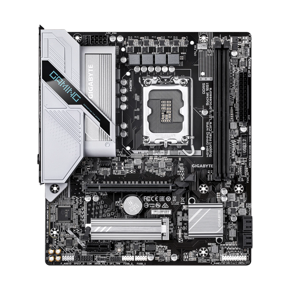 GIGABYTE H810M GAMING Motherboard - DDR5 / Wi-Fi / Bluetooth / HDMI / DisplayPort / USB - Black