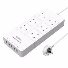 ORICO 6 Ac Outlet Surge Protector With 5 USB Charging Port - White