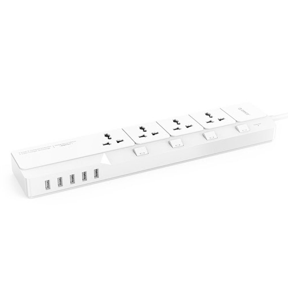 ORICO Surge Protector With 5 USB Ports - White