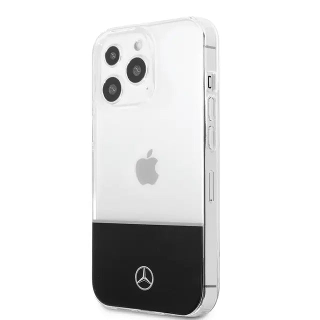 Mercedes-Benz iPhone 14 Pro Max PC/TPU Case with Silver Electroplated Middle Line - Transparent