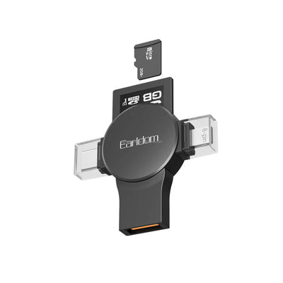 Earldom OT110 5-n-1 Card Reader - SD Card / Micro SD /  Type-C / Lighting / USB-A/ Black