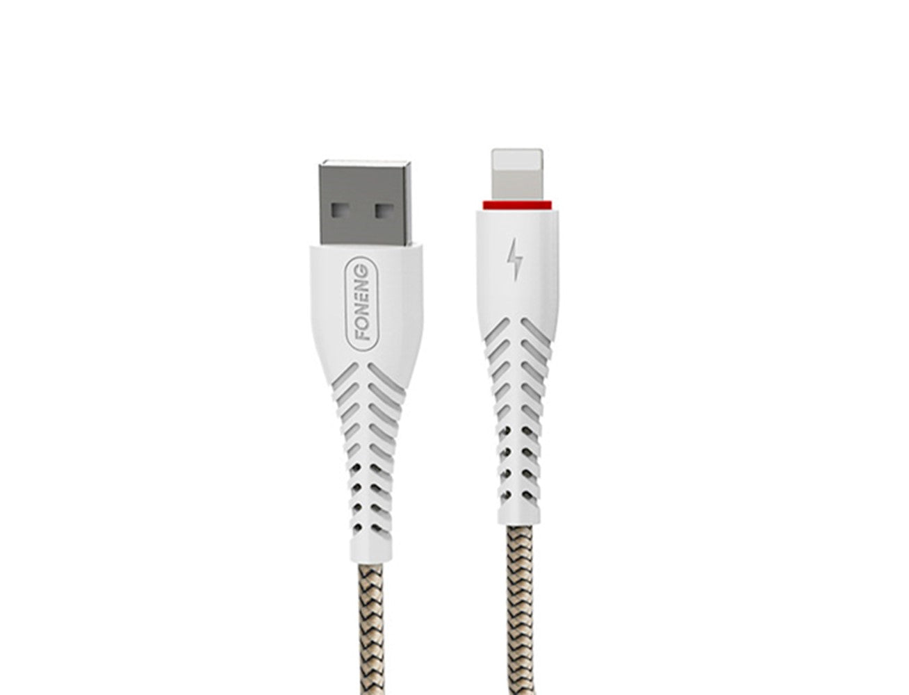 Foneng X15 Braid Lightning Data Cable Fast 2.4A - White