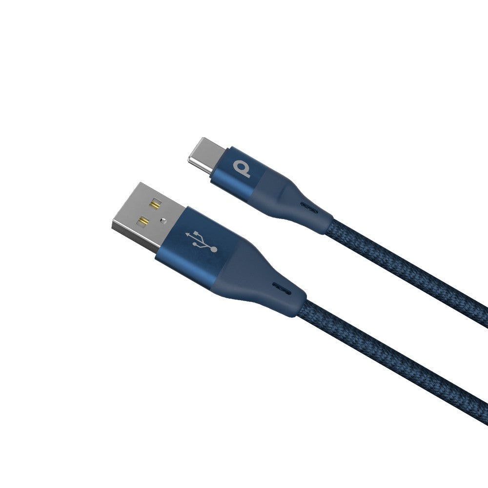 Porodo Braided USB-A to Type-C (3A 1.2m) - Blue