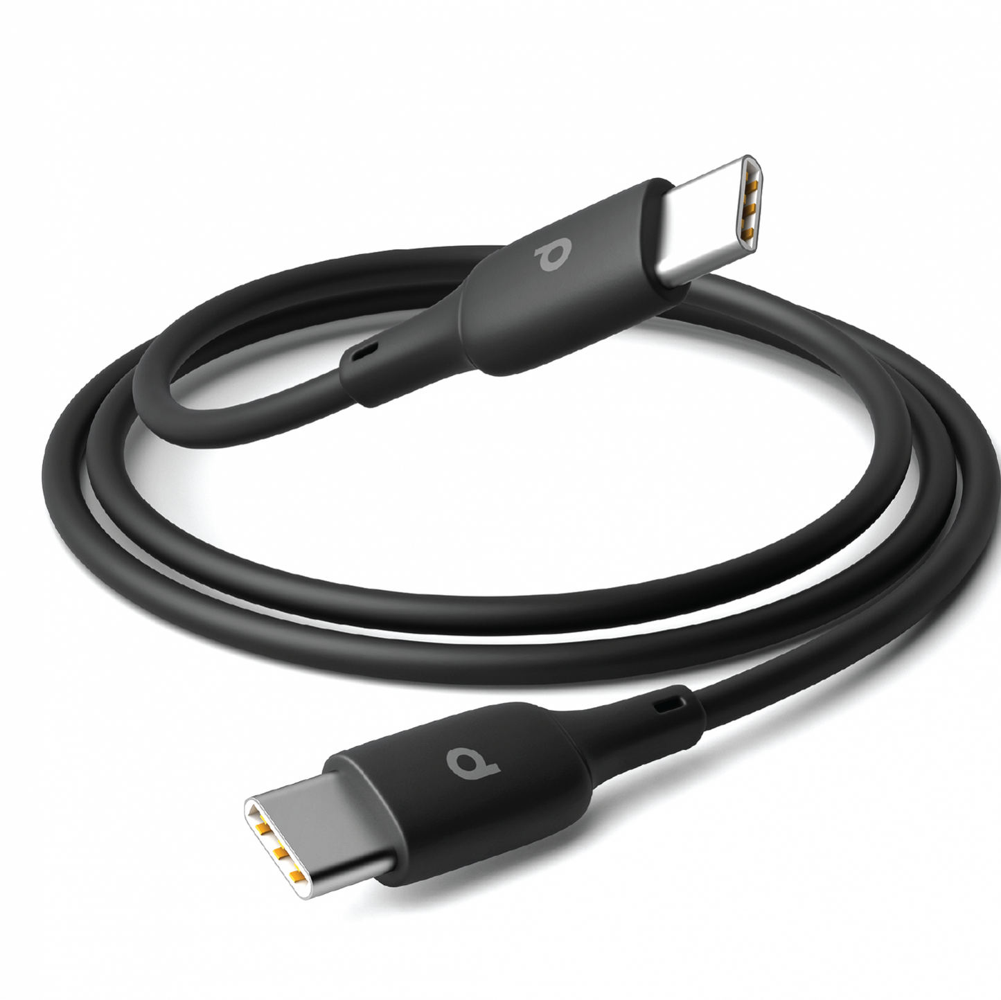 Porodo Blue PVC Type-C to Type-C 60W Durable Fast Charge & Data Cable - 1m/3.2ft  / Black