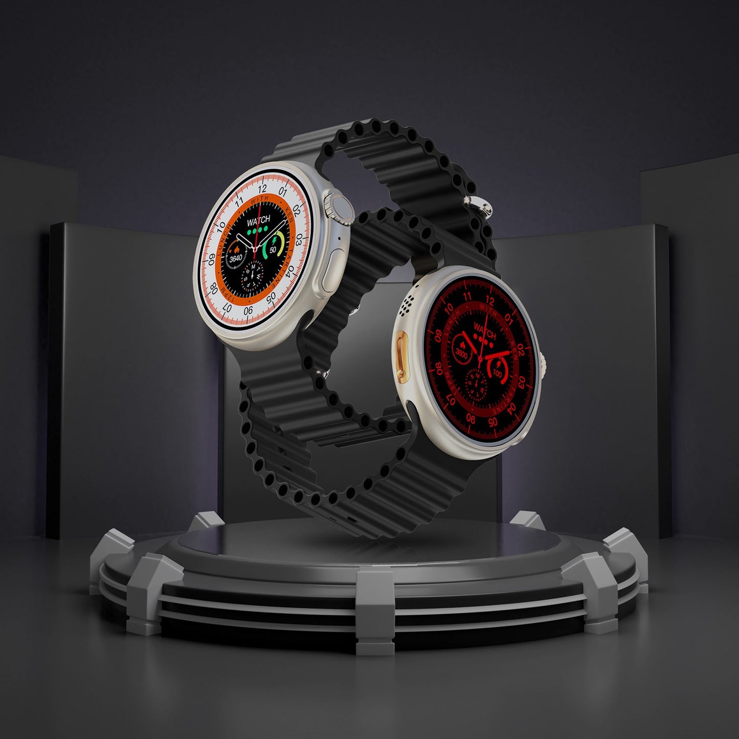 Porodo Ultra Evo Smart Watch 1.51" Wide Touch Screen - Black Strap