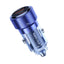 Porodo Dual Port Transparent Aluminum Car Charger - 75W / Blue