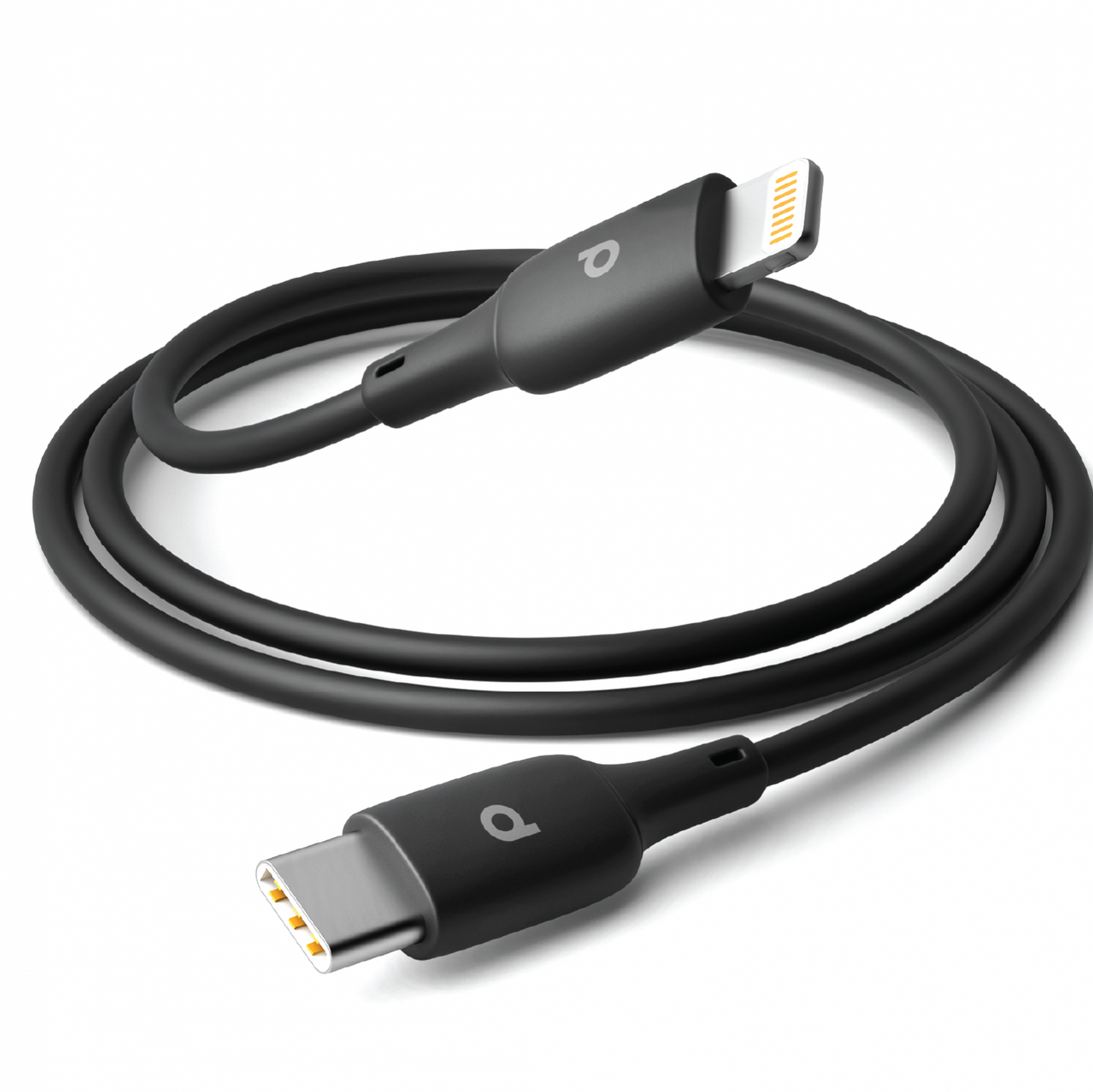Porodo Blue PVC Type-C to Lightning 20W Durable Fast Charge & Data Cable - 1m/3.2ft  / Black