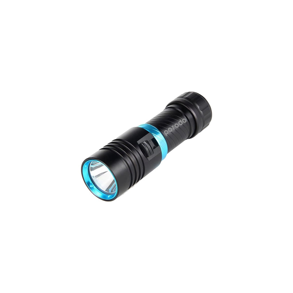 Porodo 1200 lumens waterproof flashlight - Black