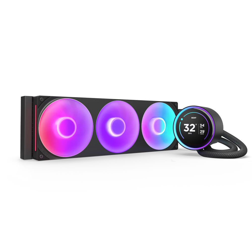 NZXT Kraken Elite 360 RGB V2 AIO With 2.72 IPS LCD Liquid Cooler - 360mm / Black