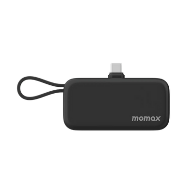 MOMAX 3-in-1 Mini Power Bank - 5000mAh / 20W / USB-C / Black