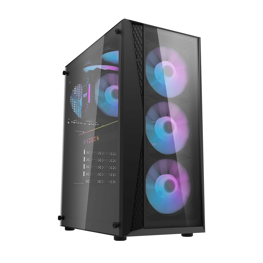 Darkflash DK352 Plus Midtower ATX Case - Black (With 4 x ARGB Fans Included)