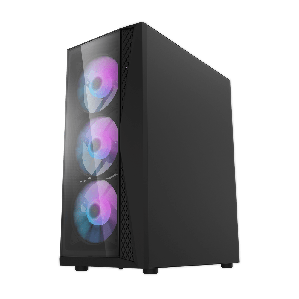 Darkflash DK352 Plus Midtower ATX Case - Black (With 4 x ARGB Fans Included)