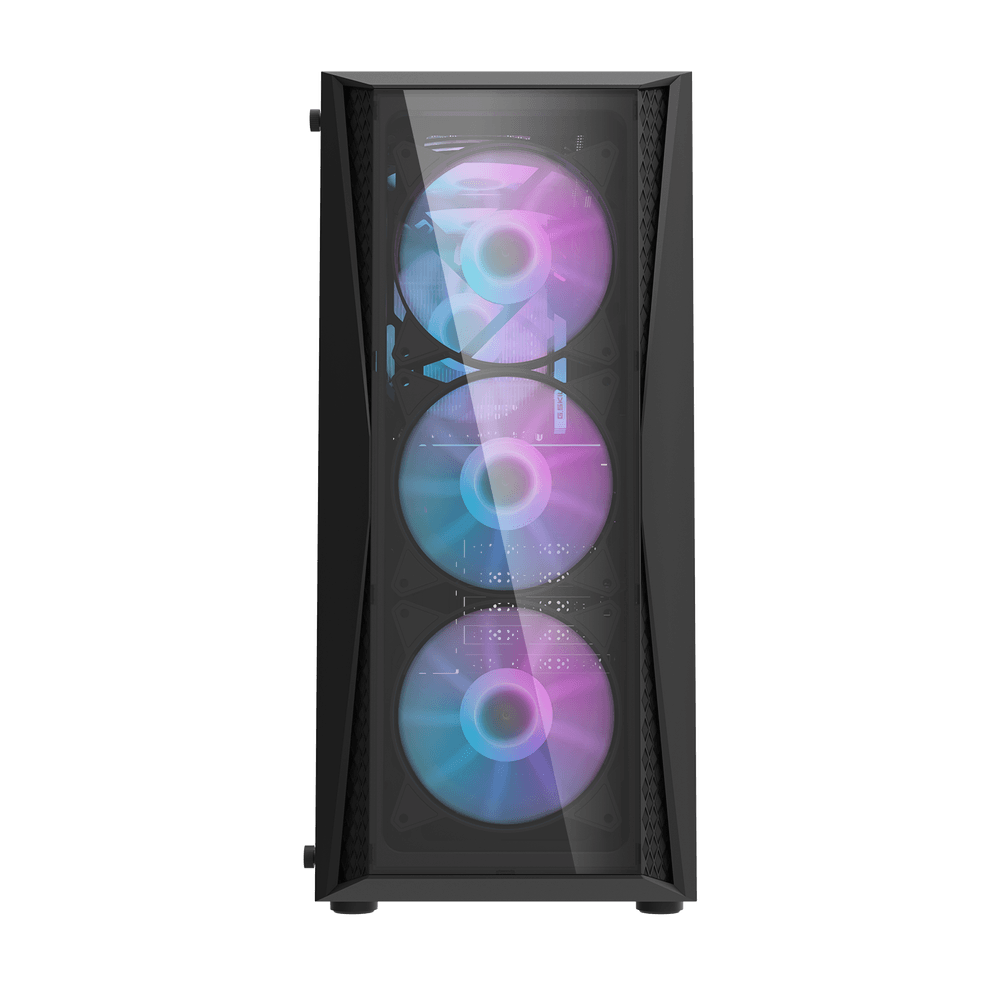 Darkflash DK352 Plus Midtower ATX Case - Black (With 4 x ARGB Fans Included)