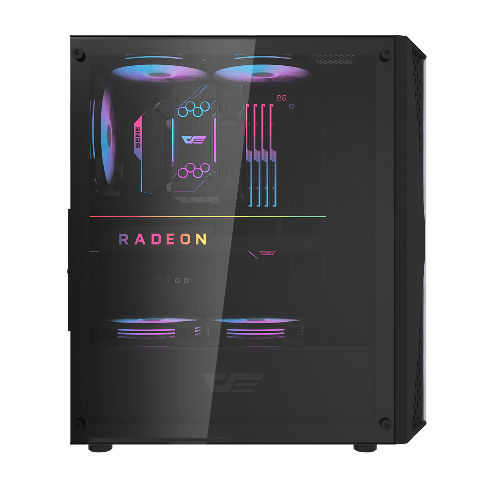 Darkflash DK352 Plus Midtower ATX Case - Black (With 4 x ARGB Fans Included)