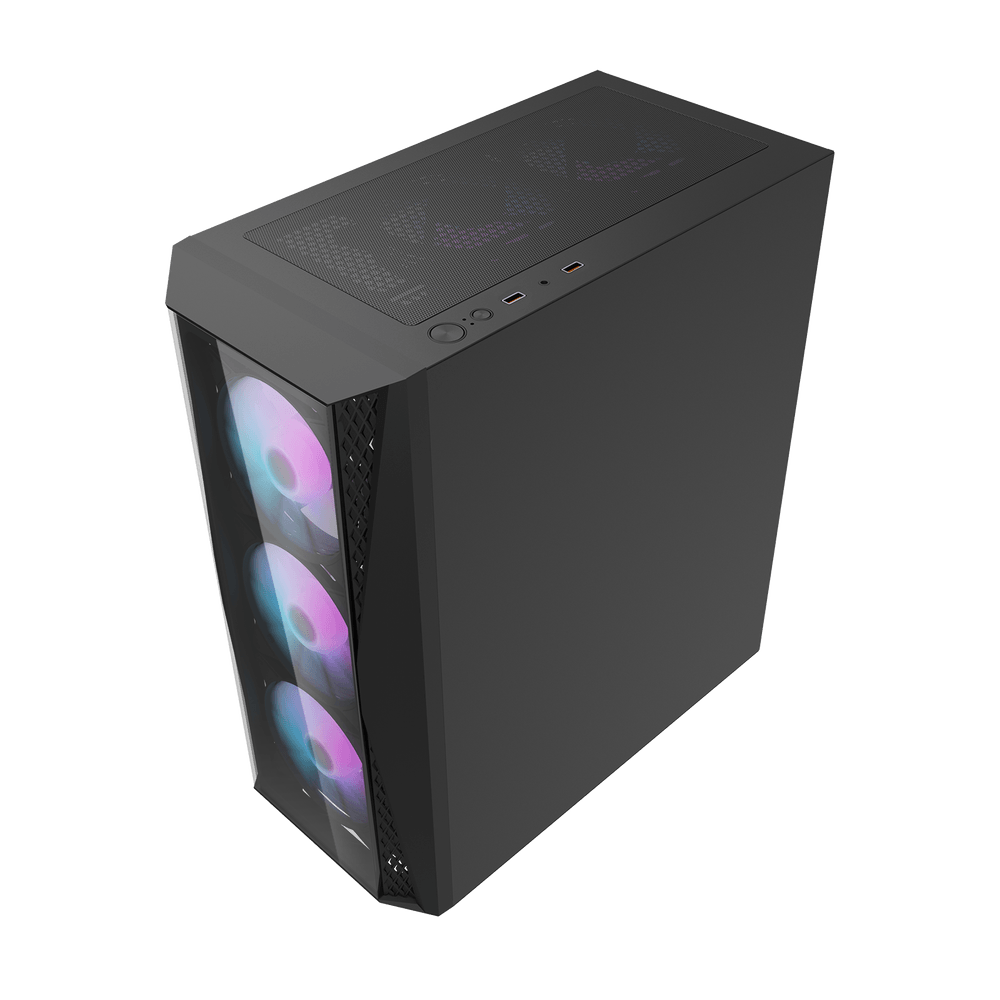 Darkflash DK352 Plus Midtower ATX Case - Black (With 4 x ARGB Fans Included)