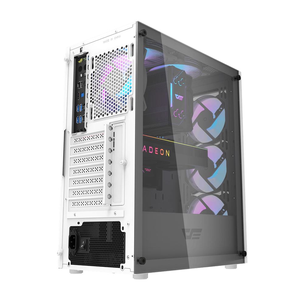 Darkflash DK352 Plus Midtower ATX Case - White (With 4 x ARGB Fans Included)