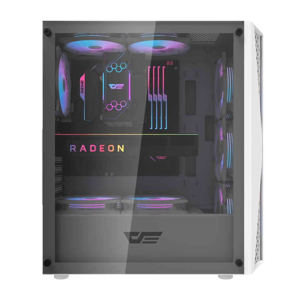 Darkflash DK352 Plus Midtower ATX Case - White (With 4 x ARGB Fans Included)
