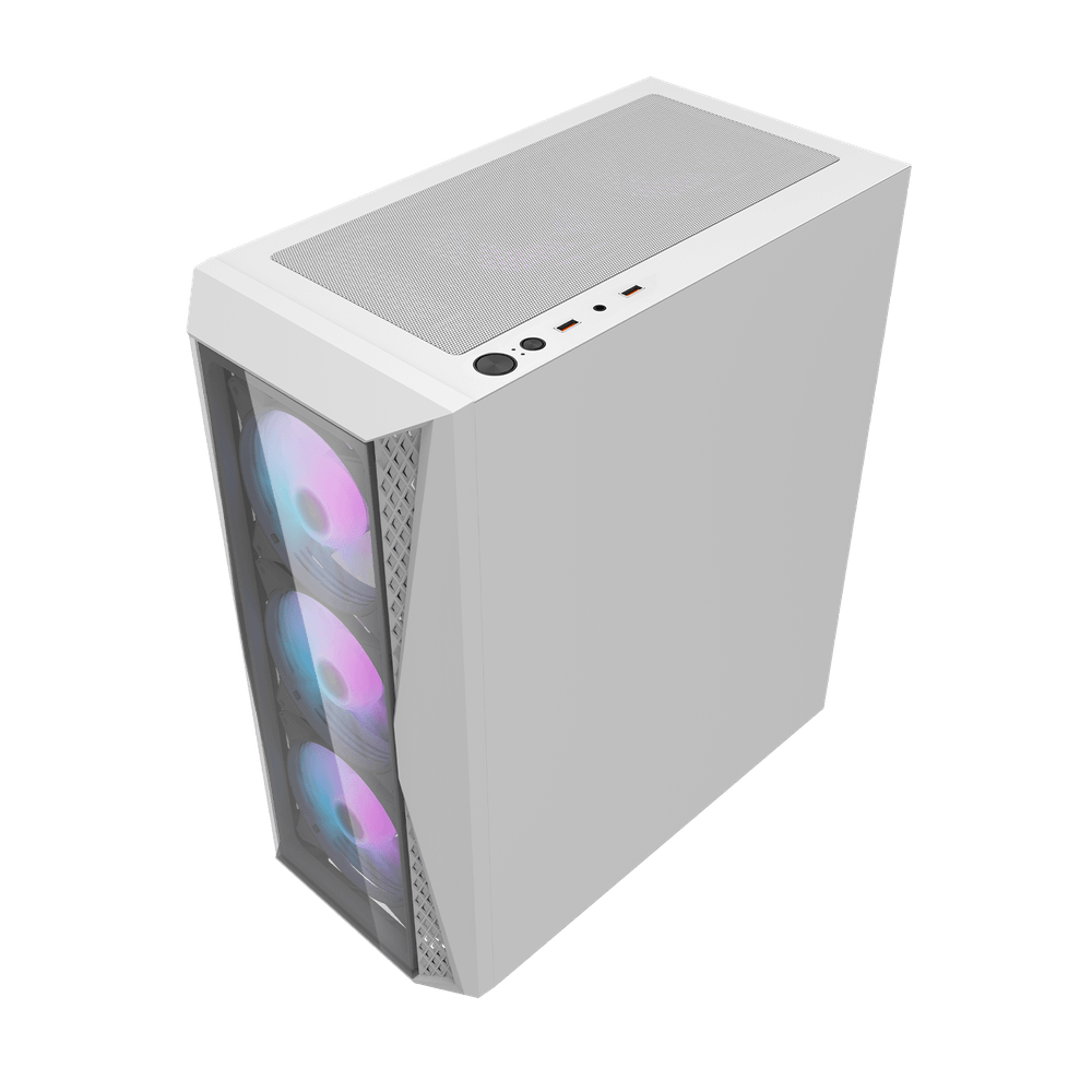 Darkflash DK352 Plus Midtower ATX Case - White (With 4 x ARGB Fans Included)