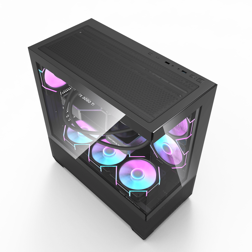 Darkflash DS900 Air ATX PC Case - Black (With 3 x ARGB Fans Separate)