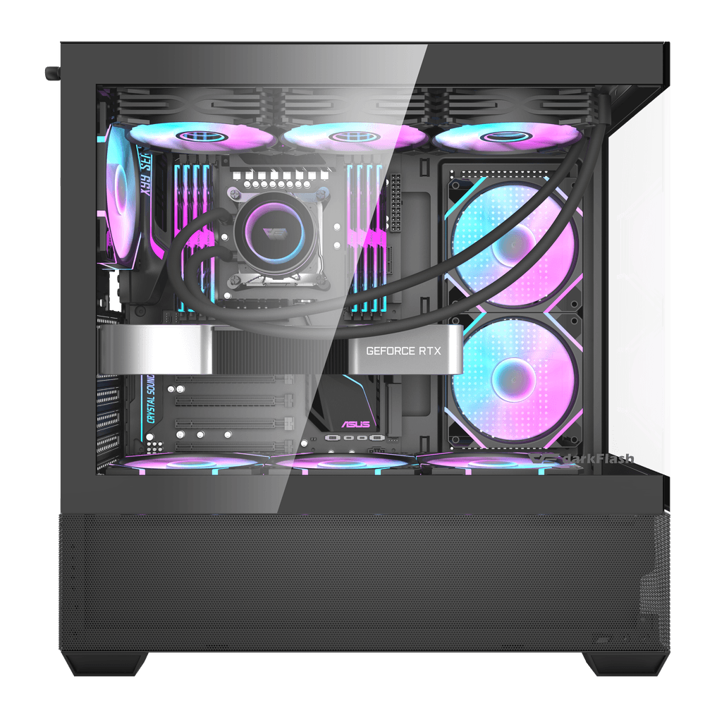 Darkflash DS900 Air ATX PC Case - Black (With 3 x ARGB Fans Separate)