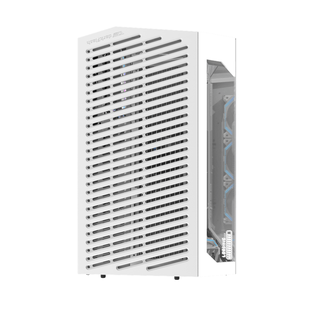 Darkflash DY470 ATX PC Case - White (With 4 x ARGB Fans Included)