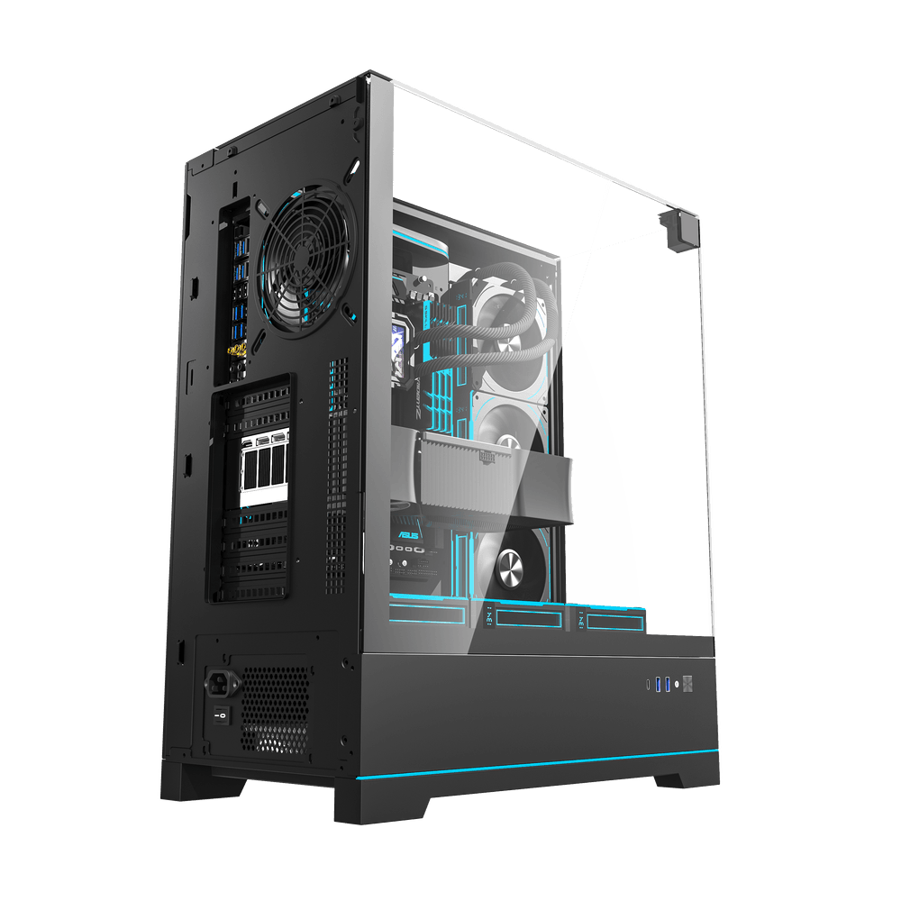 Darkflash DY450L Pro ATX PC Case - White (With 4 x Digital Fans Included With Temperature)