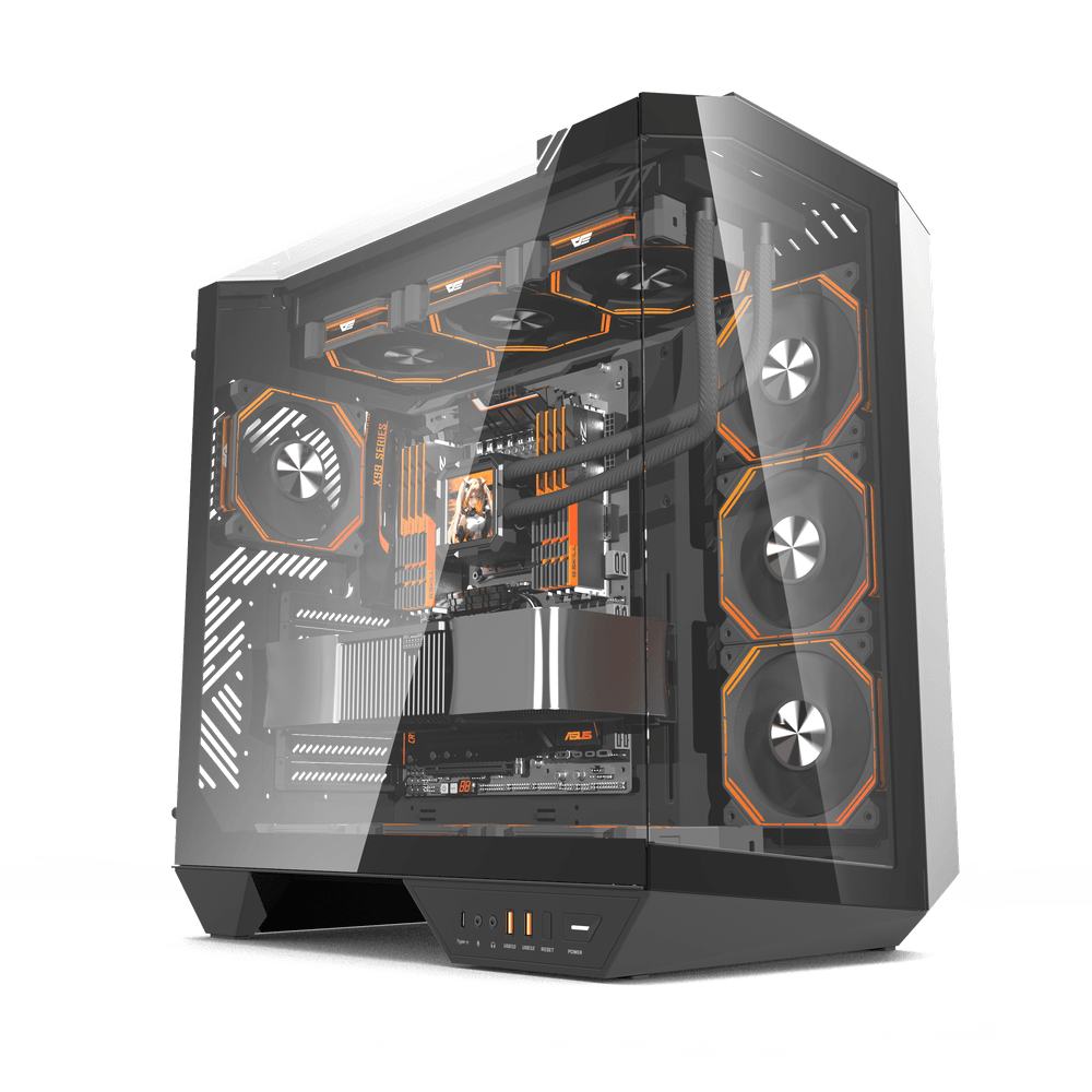 Darkflash DY470 ATX PC Case - Black (With 4 x ARGB Fans Included)