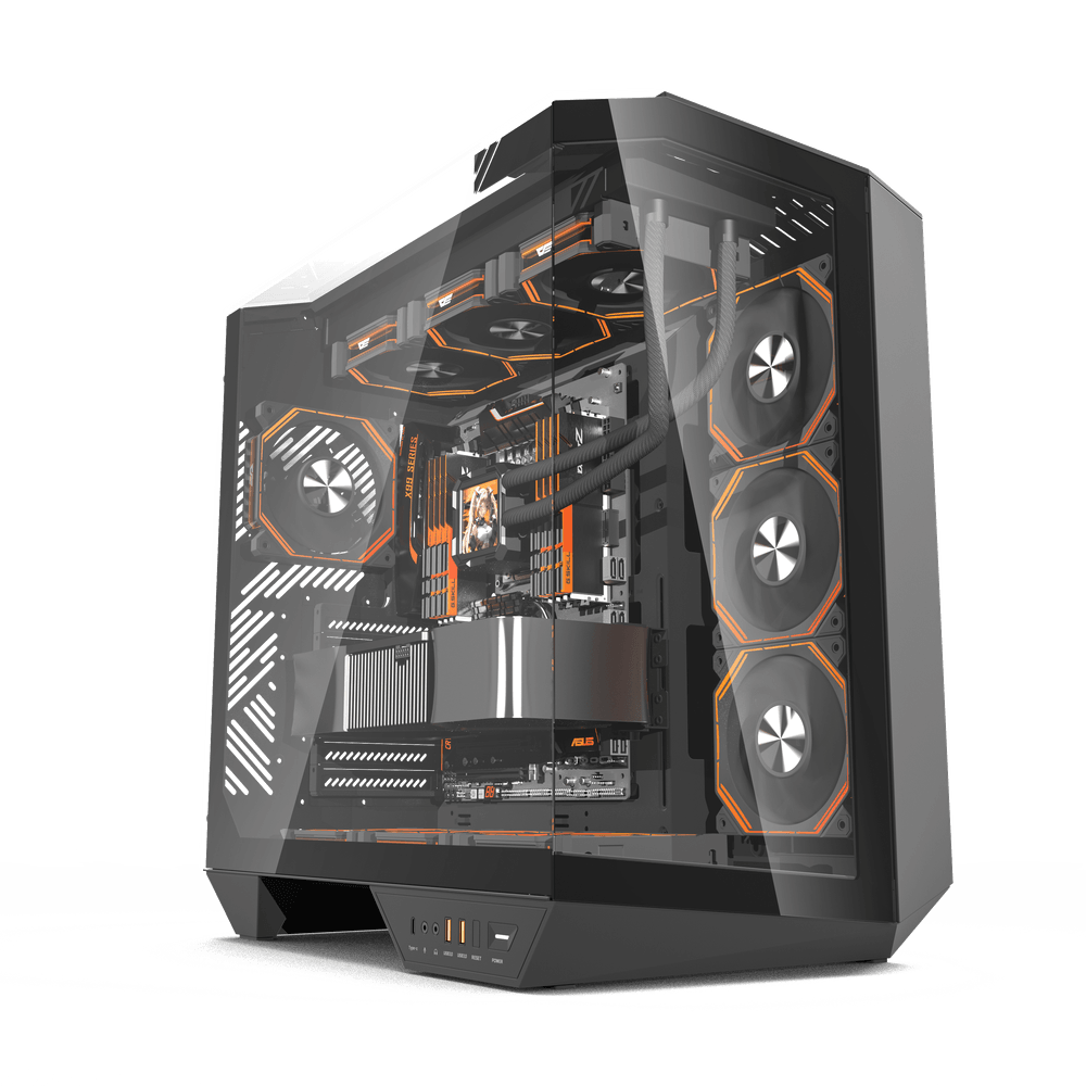 Darkflash DY470 ATX PC Case - Black (With 4 x ARGB Fans Included)