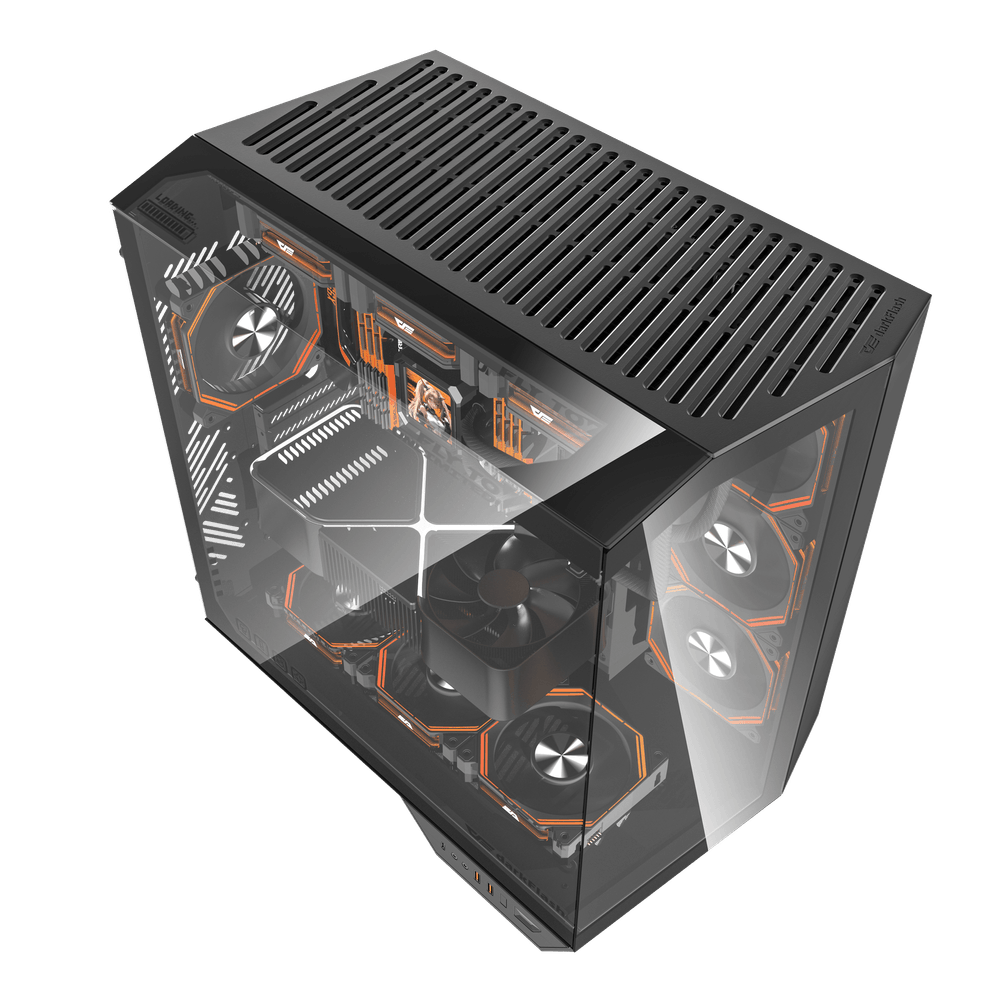 Darkflash DY470 ATX PC Case - Black (With 4 x ARGB Fans Included)
