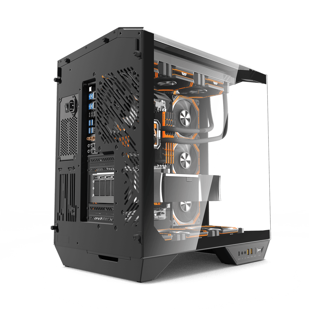 Darkflash DY470 ATX PC Case - Black (With 4 x ARGB Fans Included)