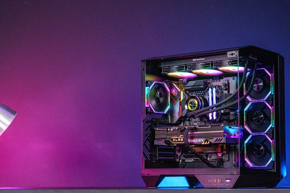 Darkflash DY470 ATX PC Case - Black (With 4 x ARGB Fans Included)