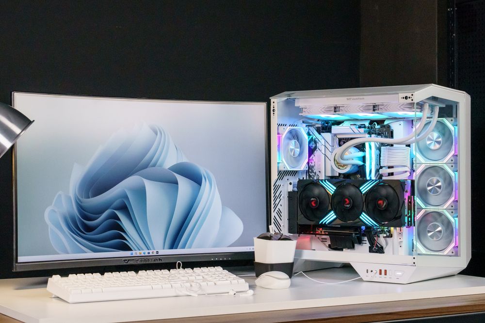 Darkflash DY470 ATX PC Case - White (With 4 x ARGB Fans Included)