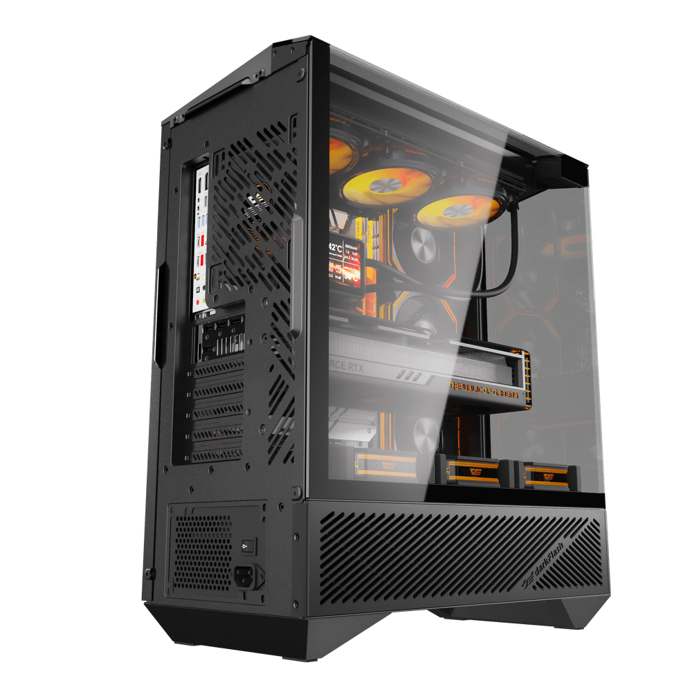Darkflash DY460 ATX PC Case - Black (With 4 x ARGB Fans Included)