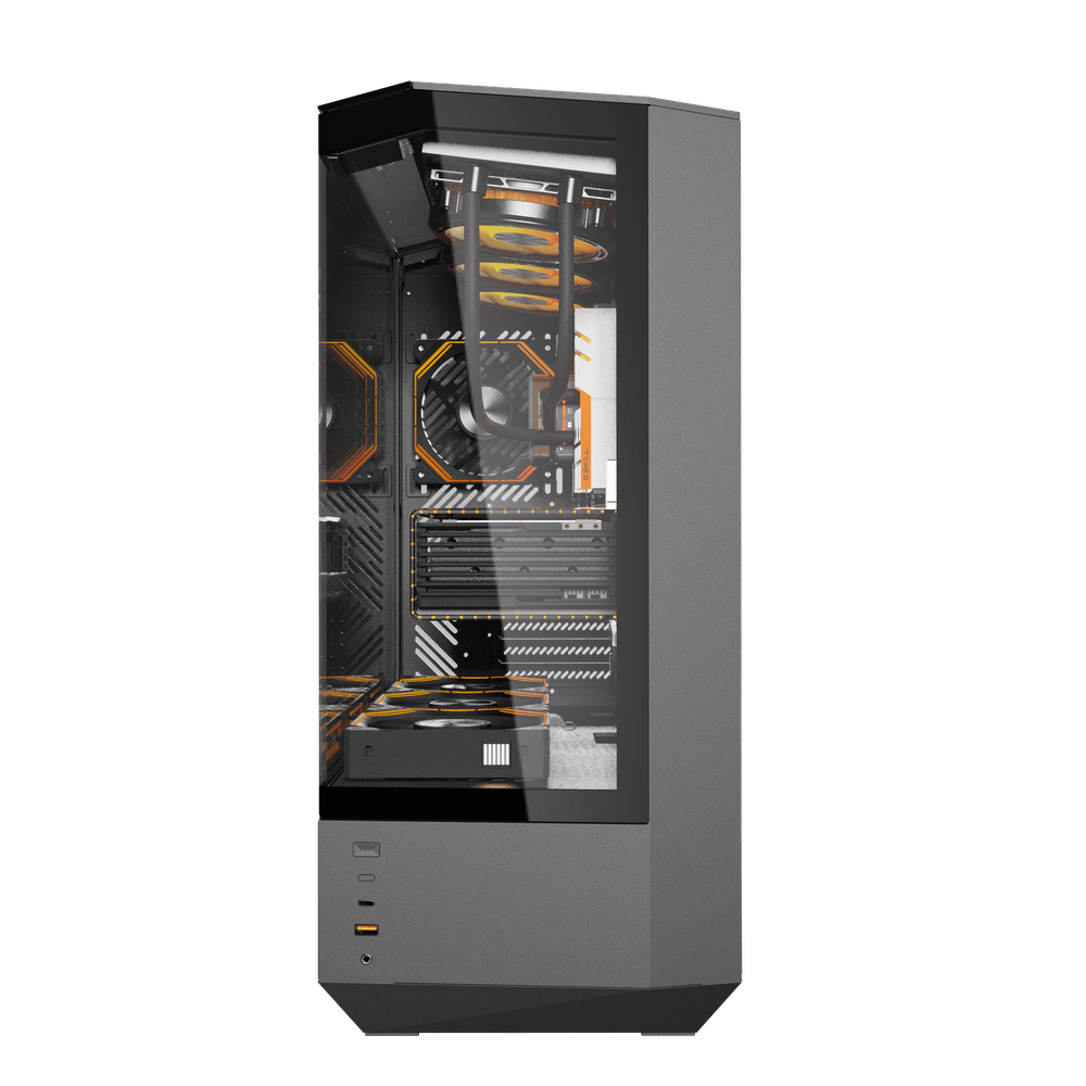 Darkflash DY460 ATX PC Case - Black (With 4 x ARGB Fans Included)