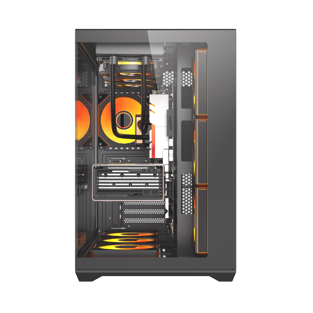 Darkflash C280 ATX PC Case - Black (With 7 x ARGB Fans Included)