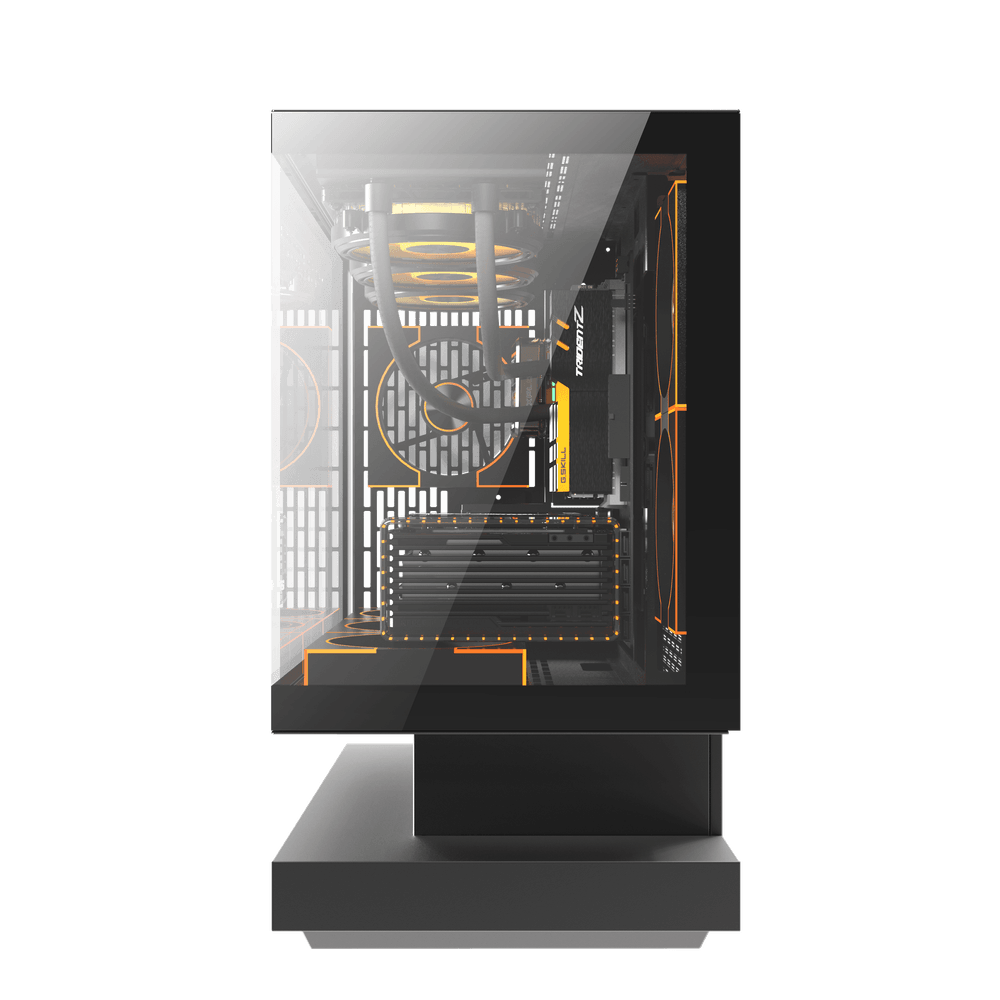 Darkflash FLOATRON F1 M-ATX PC Case - Black (With 6 x ARGB Fans Included)