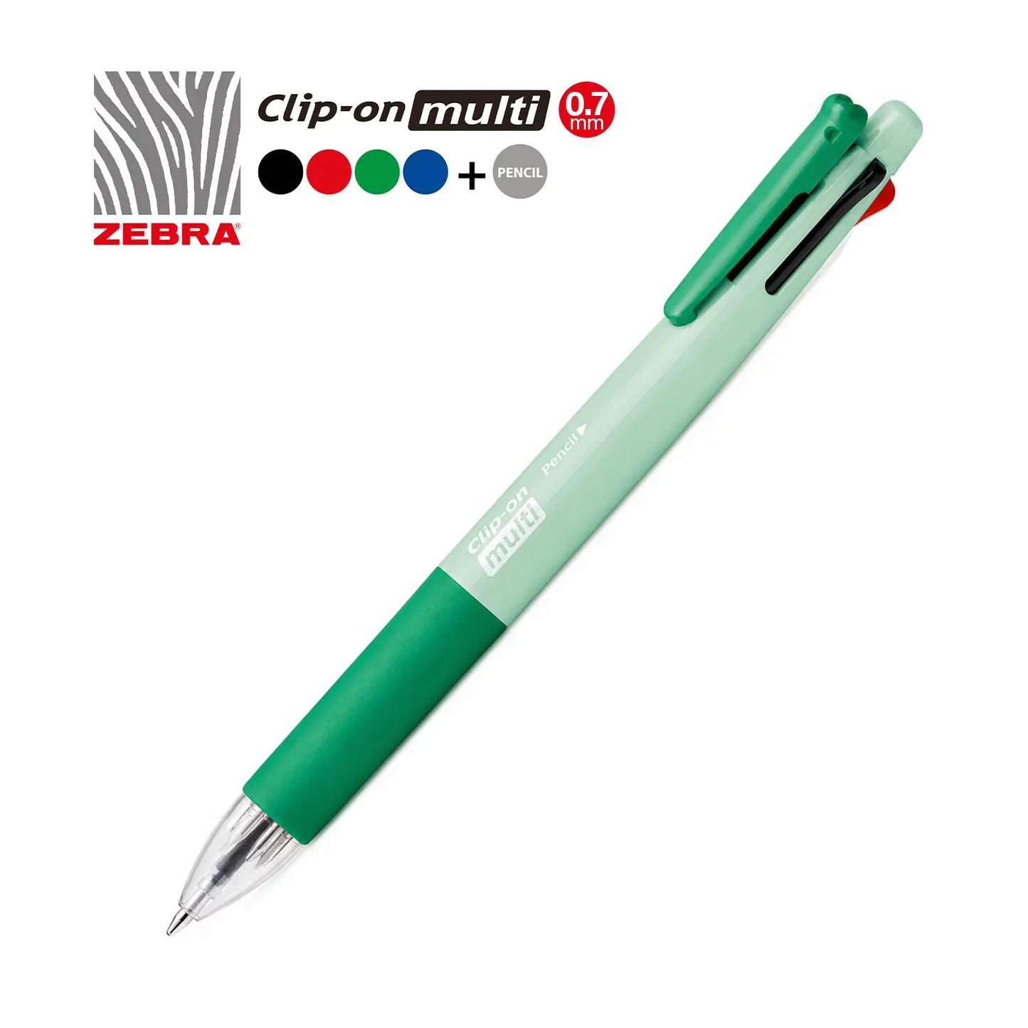 Zebra Clip-On Multi Gradation 4-in-1 Pen - Green