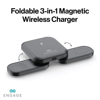 Engage Foldable Magnetic 3-In-1 Wireless Charger