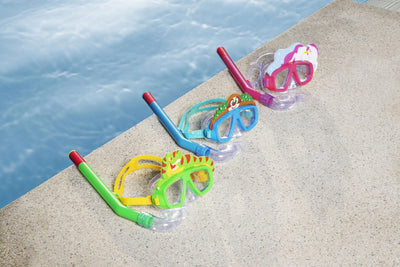Bestway Aquapals Snorkel Mask (Contents: One Mask, One Snorkel, 3 Assorted Colors) Age 3+