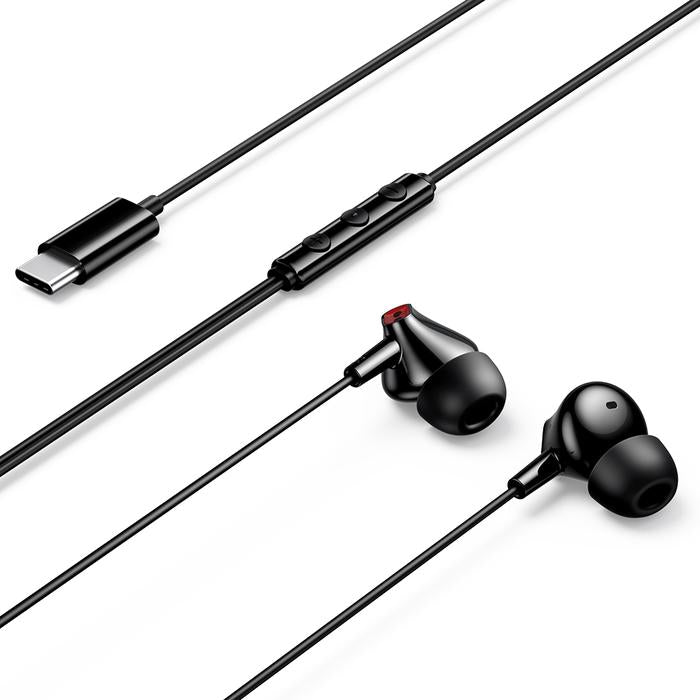 سماعات الرأس  Vention Echo Lite يو اس بي داخل الاذن بسلك مع  محول مع بطول محول .2 متر - أسود