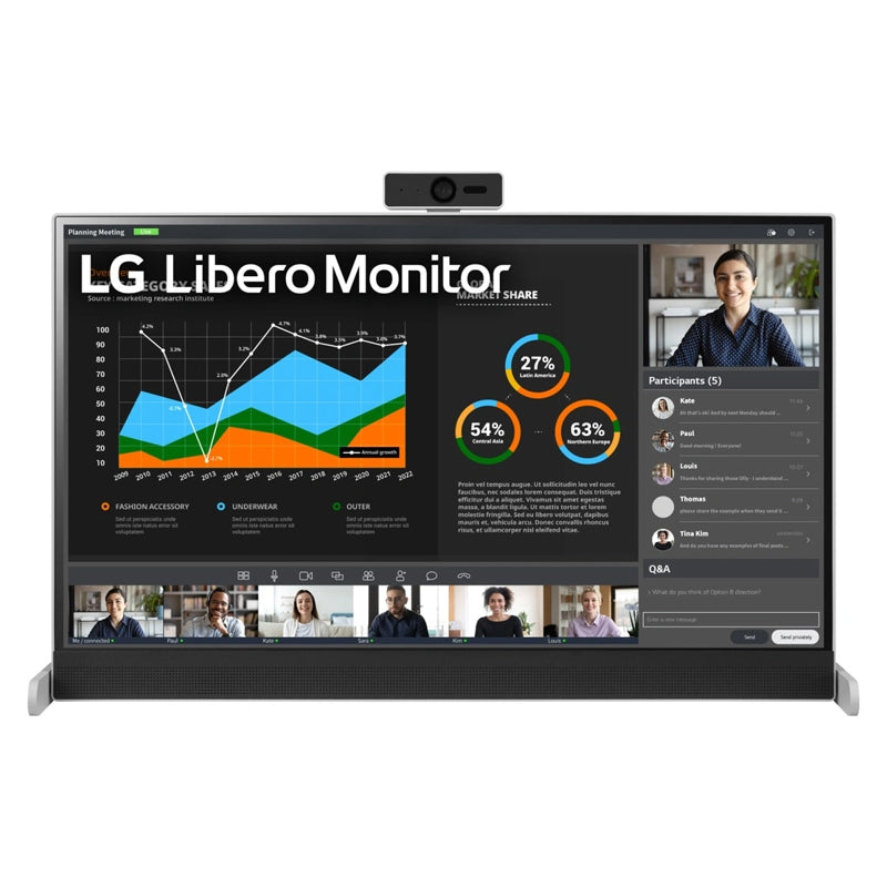 LG 27BQ70QC-S QHD Libero Monitor - 27.0" IPS QHD / 5ms / USB-C / HDMI / Speaker / Camera / Microphone / Headphone - Monitor