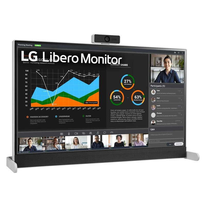 LG 27BQ70QC-S QHD Libero Monitor - 27.0" IPS QHD / 5ms / USB-C / HDMI / Speaker / Camera / Microphone / Headphone - Monitor