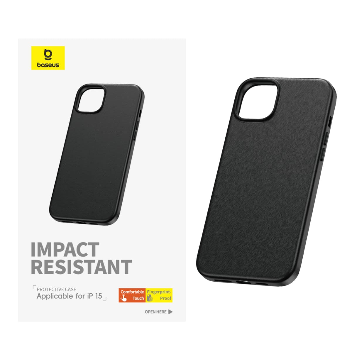 Baseus Fauxther Series Case for iPhone 15 - Cluster Black
